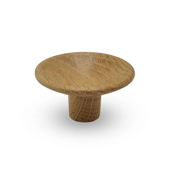 ידית כפתור עץ קעורה 38 ממ אלון