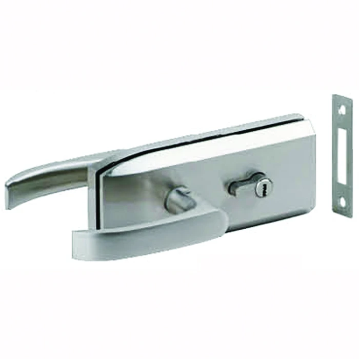 מנעול זכוכית סטודיו +ידית יחיד מוברש Amishay