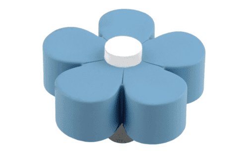 כפתור פרח תכלת – לב ן