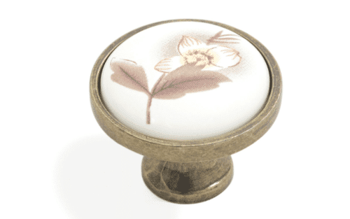 כפתור דגם 8256 פליז שמנת + פרח שיבולת