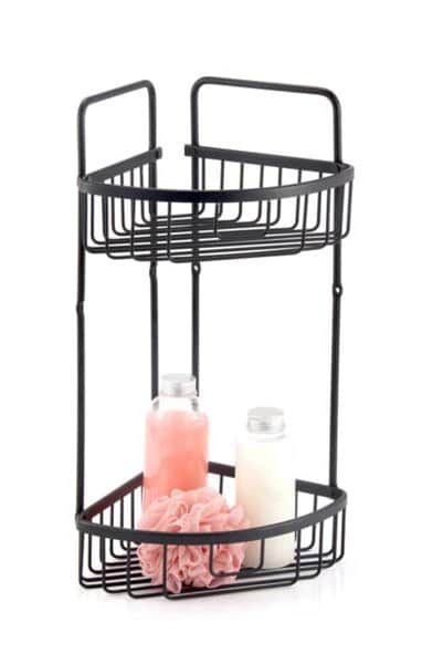 רשת אלומיניום פינתית כפולה לאמבטיה – שחור