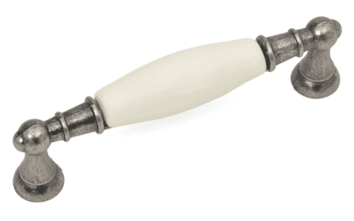 ידית דגם 8556 מידה 96 מ”מ כסף עתיק+ פורצלן שמנת