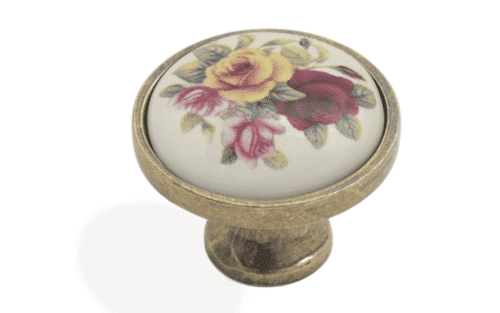 כפתור דגם 8256 פליז לבן פרח אדום צהוב