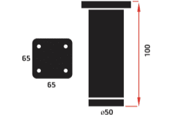 רגל 100 מ"מ ניקל מוברש