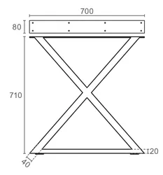 רגל דלפק רוחב 700 מ"מגובה 710 מ"מ