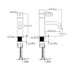 ברז פרח PERFECT – שרטוט