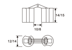 ציר סמוי עגול פליז 12/14